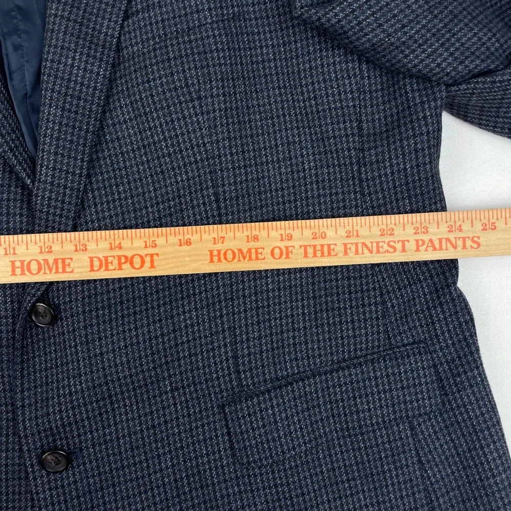 Lauren Ralph Lauren Men 48R 100% Lambswool Blazer Grey Houndstooth Sport Coat